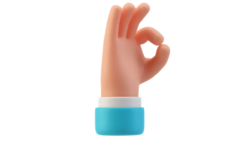 Ok hand gesture  3D Illustration