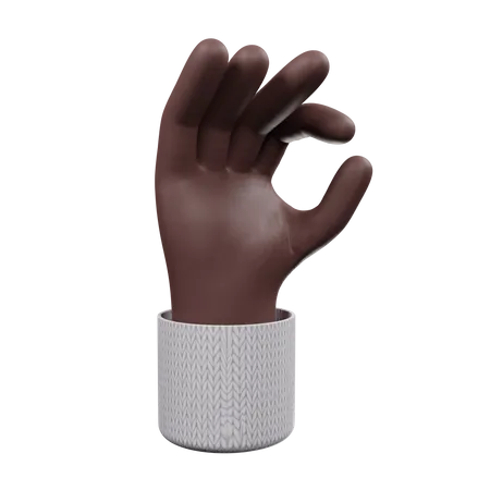 Ok hand gesture  3D Illustration