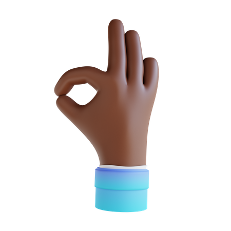 Ok hand gesture  3D Illustration