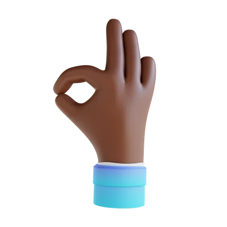 Ok hand gesture  3D Illustration