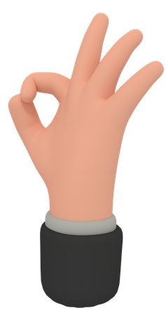 Ok Hand Gesture  3D Illustration