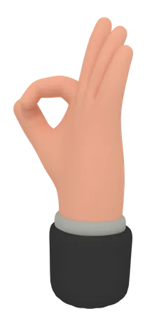 Ok Hand Gesture  3D Illustration