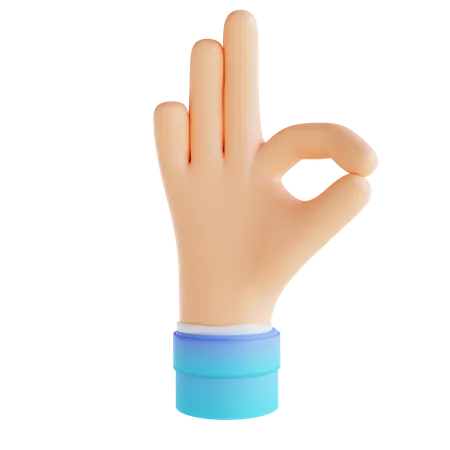 Ok hand gesture  3D Illustration