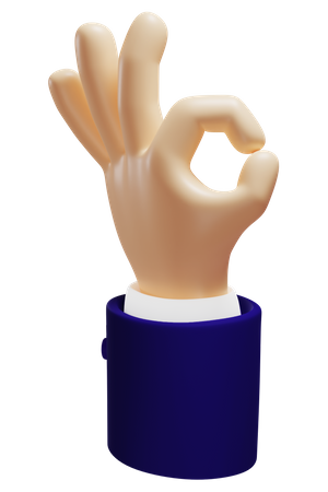 Ok Hand Gesture  3D Illustration