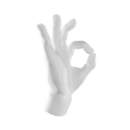 Ok Hand Gesture  3D Illustration