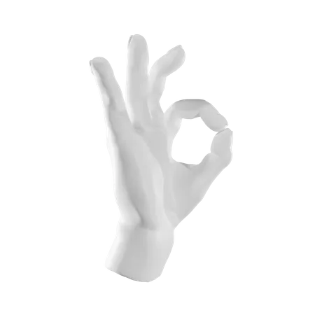 Ok Hand Gesture  3D Illustration