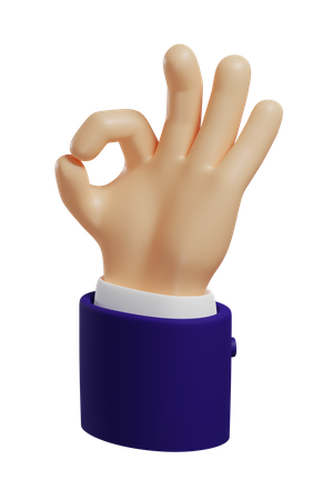 Ok Hand Gesture  3D Illustration