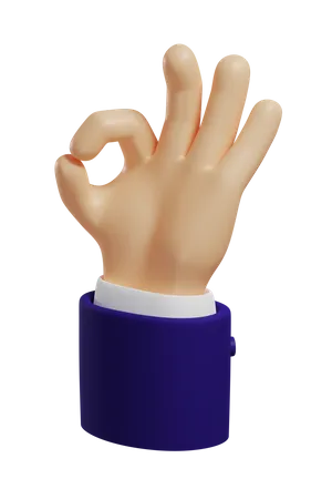 Ok Hand Gesture  3D Illustration