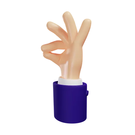 Ok hand gesture  3D Illustration
