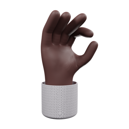 Ok hand gesture  3D Illustration