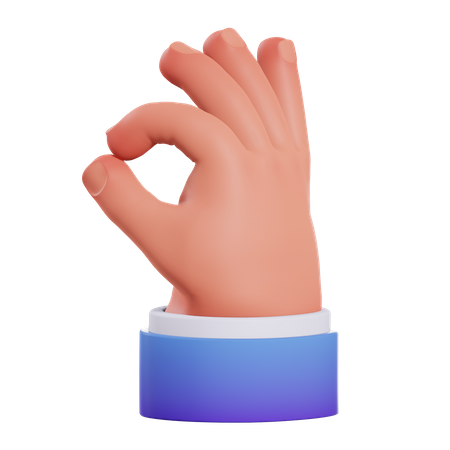 Ok Hand gesture 3D Illustration