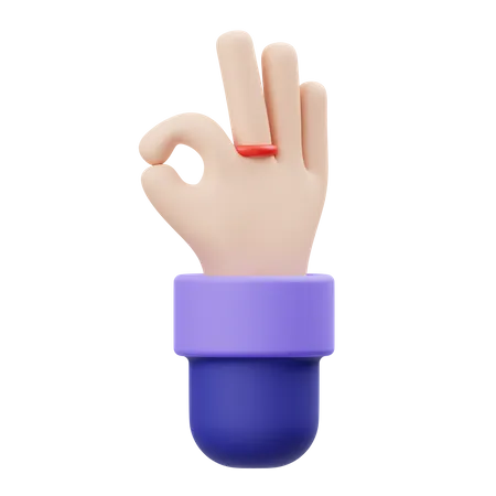 OK Hand Gesture  3D Illustration
