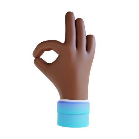 Ok hand gesture 3D Illustration