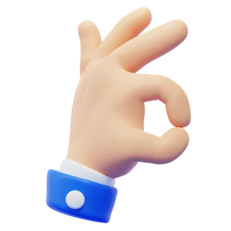 Ok Hand Gesture  3D Icon