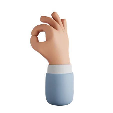 Ok Hand Gesture  3D Icon