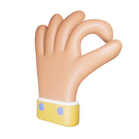Ok Hand Gesture Emoji  3D Icon