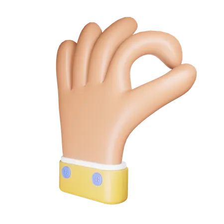 Ok Hand Gesture Emoji  3D Icon