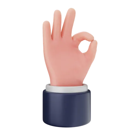 Ok Hand Gestures  3D Icon