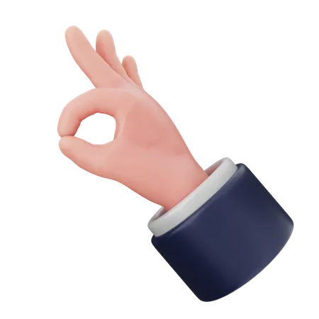 Ok Hand Gestures  3D Icon