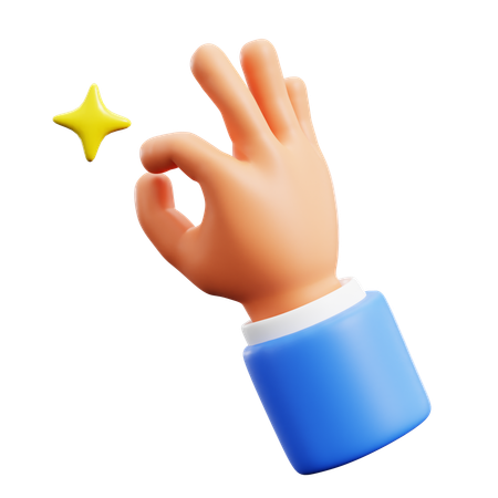 Ok Hand Gestures  3D Icon