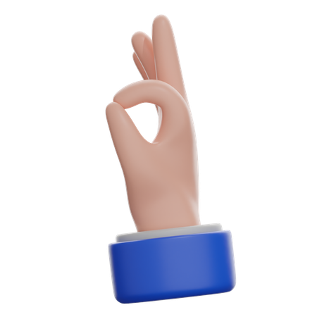 Ok Hand Sign  3D Icon