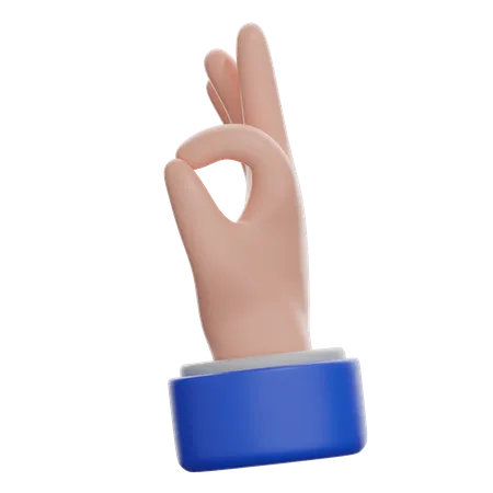 Ok Hand Sign  3D Icon
