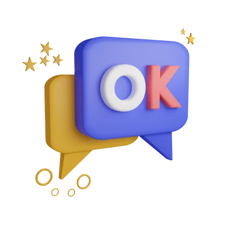 Ok mensagem  3D Icon