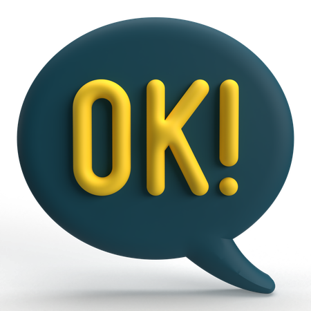 Ok mensaje  3D Icon