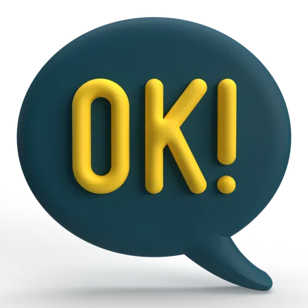 Ok mensaje  3D Icon