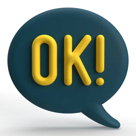 Ok Message  3D Icon