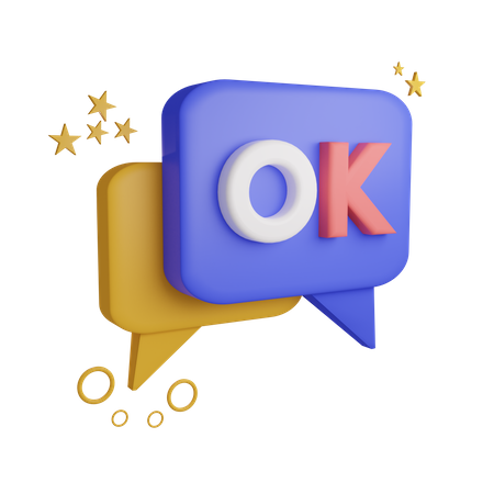 Ok Message  3D Icon