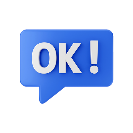 Ok Message  3D Icon