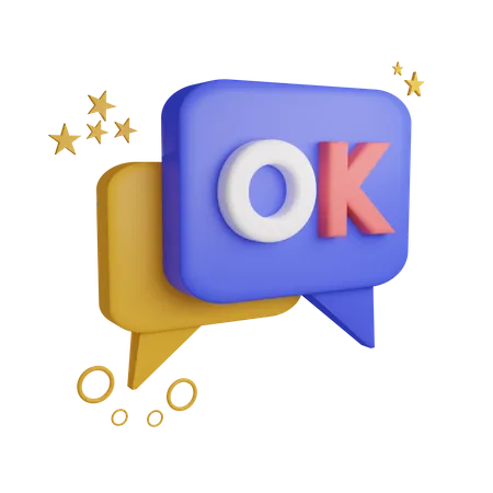 Ok Message  3D Icon