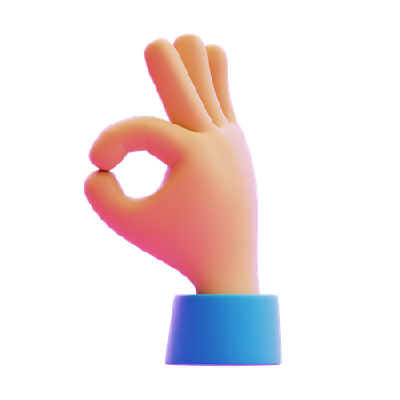 OKサインの手振り  3D Icon