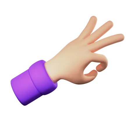 Ok Sign Hand Gesture  3D Icon