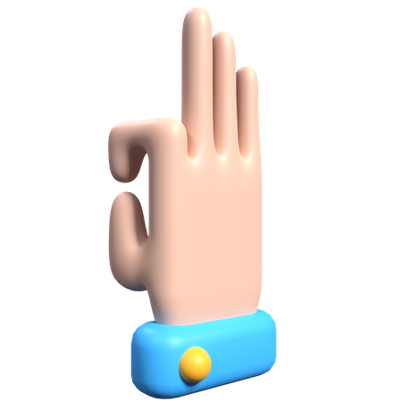 Ok Sign Hand Gesture  3D Icon