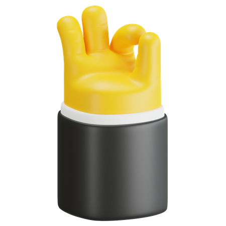 Ok Sign Hand Gesture  3D Icon