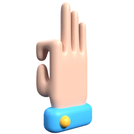 Ok Sign Hand Gesture  3D Icon