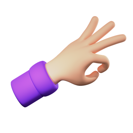 Ok Sign Hand Gesture  3D Icon