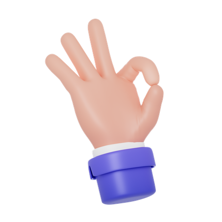 Ok sinal gesto com a mão  3D Icon