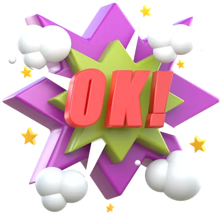 Ok Sticker  3D Icon