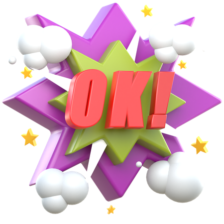 Ok Sticker  3D Sticker