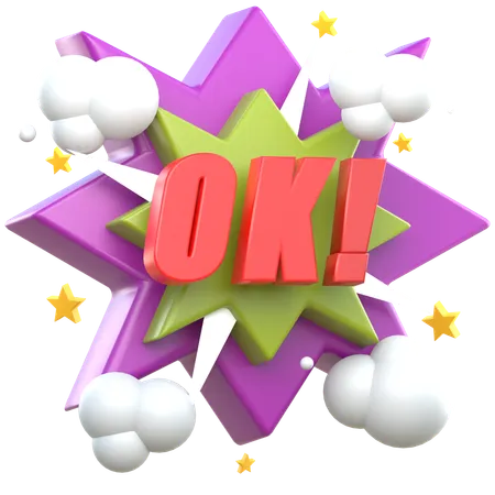 Ok Sticker  3D Sticker