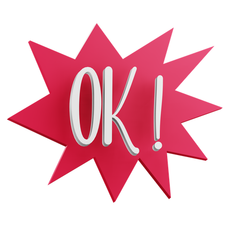 Ok Sticker  3D Icon