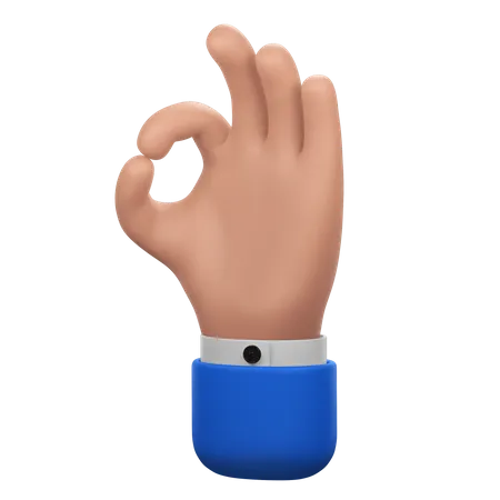 A Hand Sign Expressing Agreement Or Correctness 3D Icon