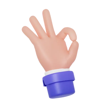 Okay Sign Hand Gesture  3D Icon
