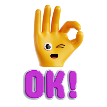 Okay Sticker  3D Icon