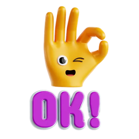 Okay Sticker  3D Icon