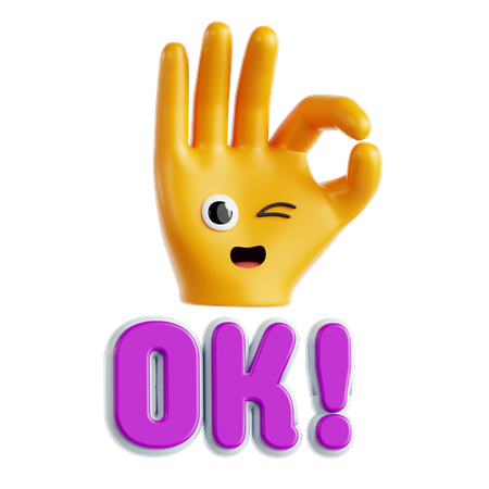 Okay Sticker  3D Icon