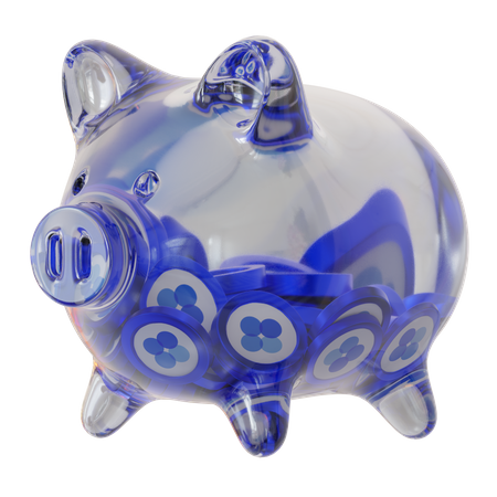 OKB (OKB) Clear Glass Piggy Bank  3D Icon